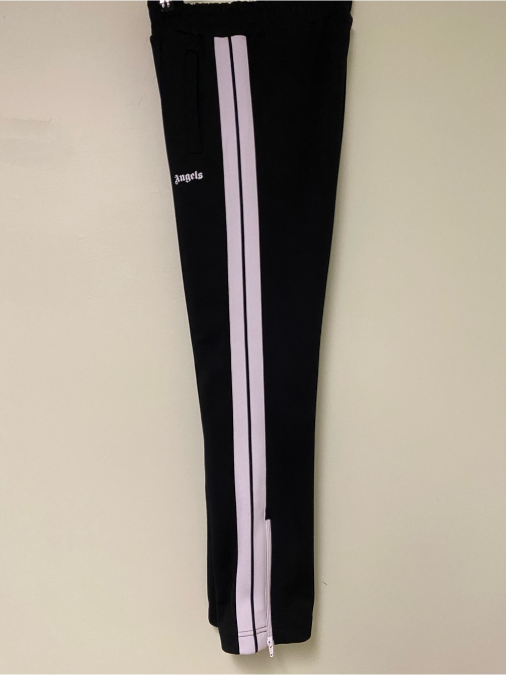 Angels Black Joggers with Pink Side Stripes